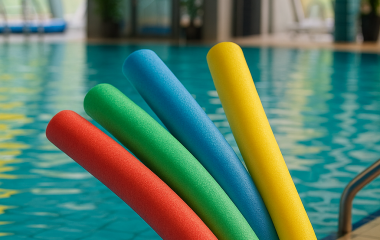 Poolnudeln im Panoramabecken
